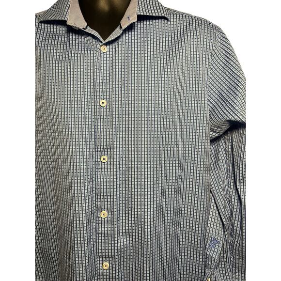Bugatchi Uomo Shirt‎ Mens Large Blue Plaid Button-up Long Sleeve XL - Picture 1 of 13